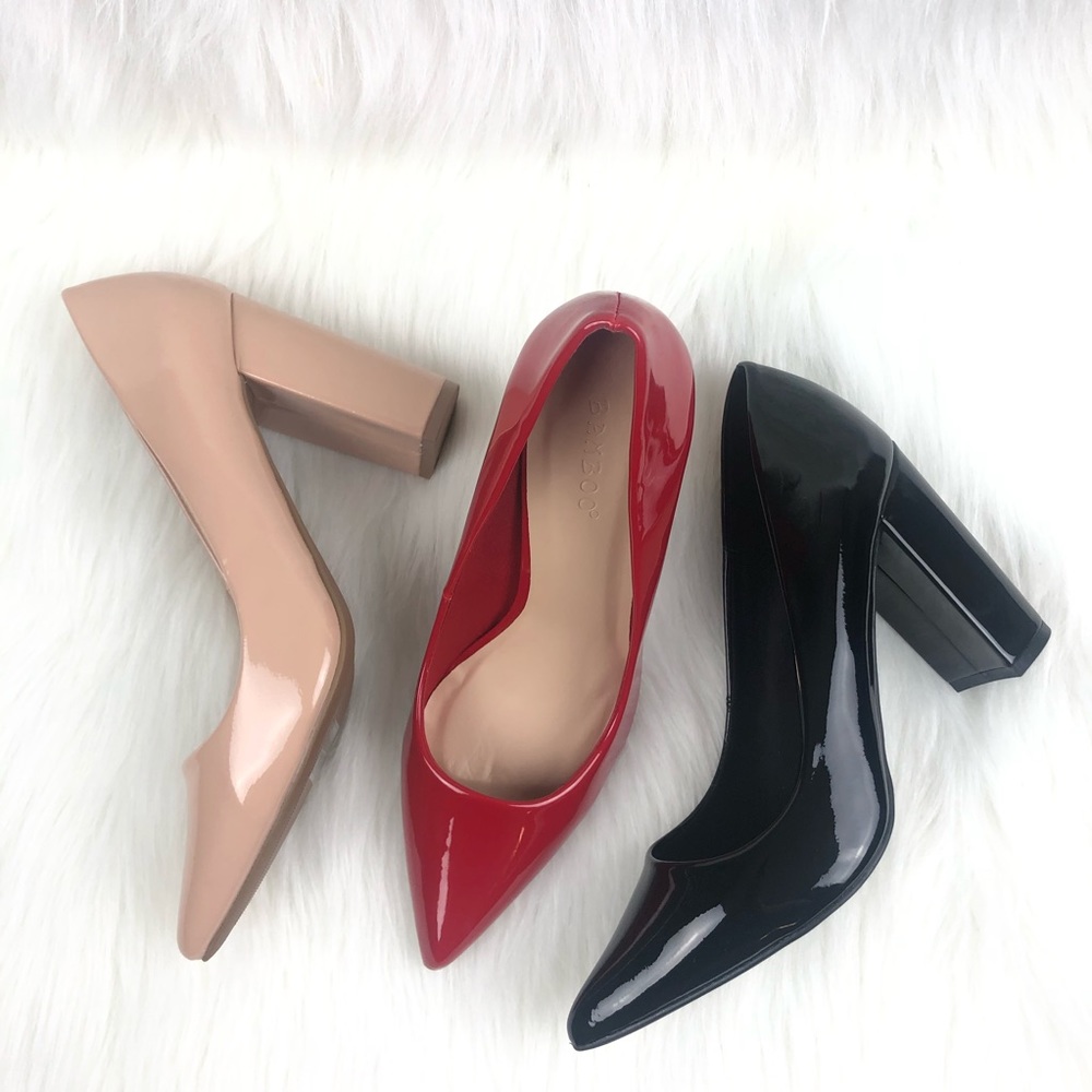 BAMBOO | Red Patent Leather Pump - Picture 12 of 14